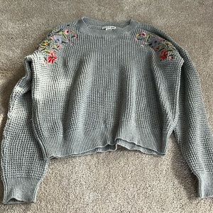 Floral embroidered sweater